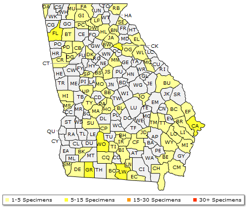 The range of Quercus falcata